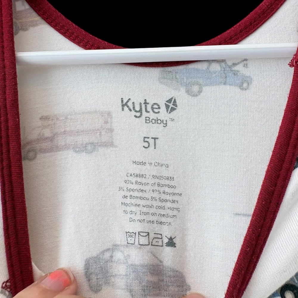Kyte Baby First Responders Bamboo Long Sleeve Twirl Dress 5T White Red - Picture 3 of 4